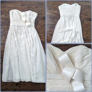 Women's Marchessa Nottee Cream Ivory Bow Dress Size 8 Bridal  Wedding Mini